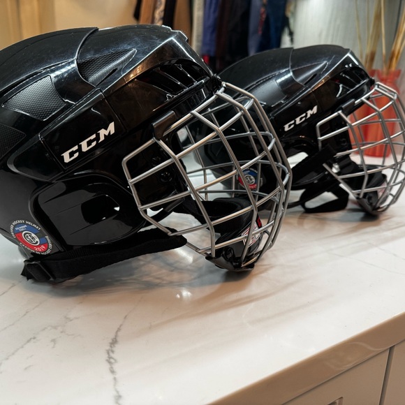 CCM Other - Like New Kids CCM Black Hockey Helmets with Silver Cage